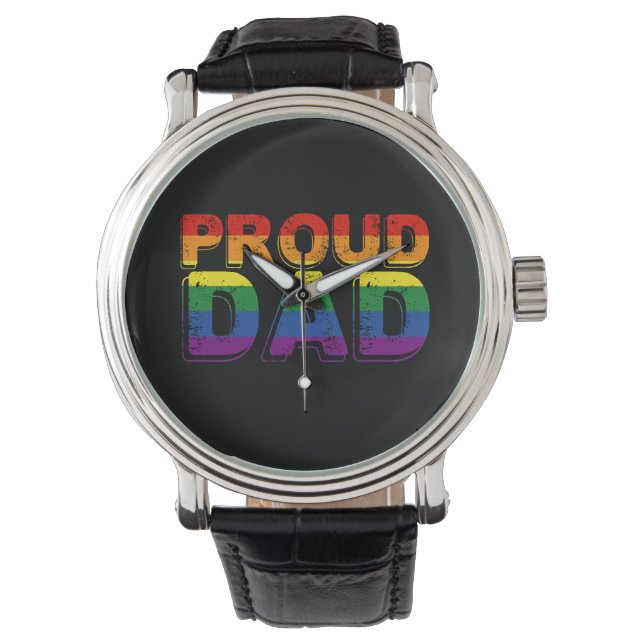 Proud Dad LGBT Parent Gay Pride Dad Watch (Front)