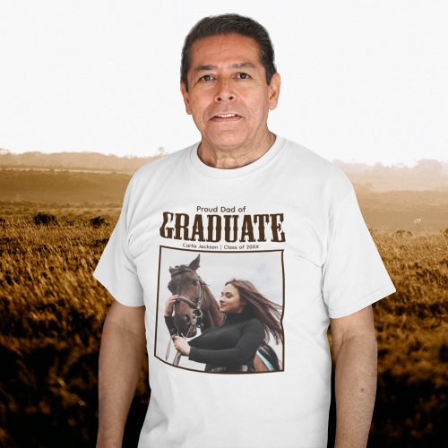 Proud Dad of 2024 Country Western Graduate Photo T_Shirt