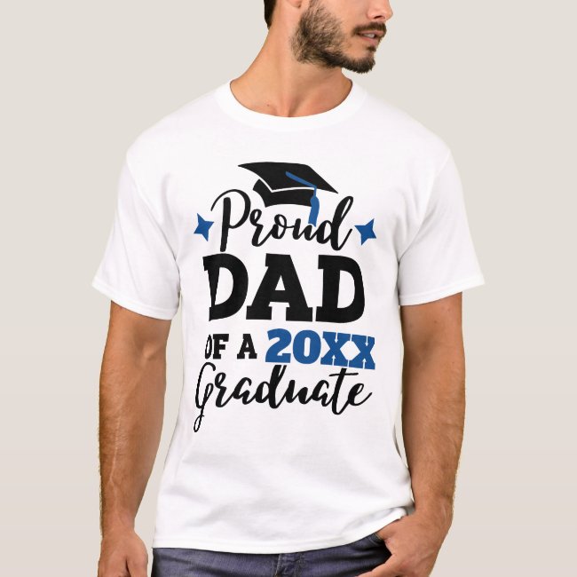 Proud Dad of a 2022 graduate black blue cap tassel T-Shirt