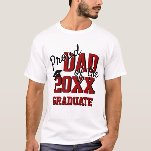 Proud DAD of a 2024 Graduate Red Black T_Shirt