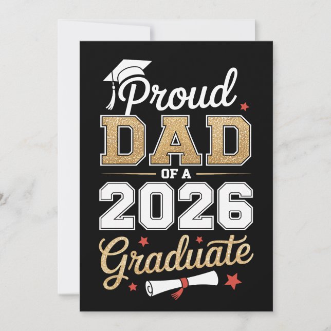 Proud Dad Of A 2026 Graduate Class Of Graduation Invitation (Front)