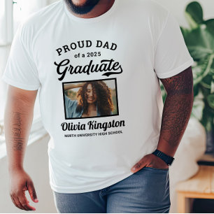 Proud Dad of a 2026 Graduate White Custom Photo T-Shirt