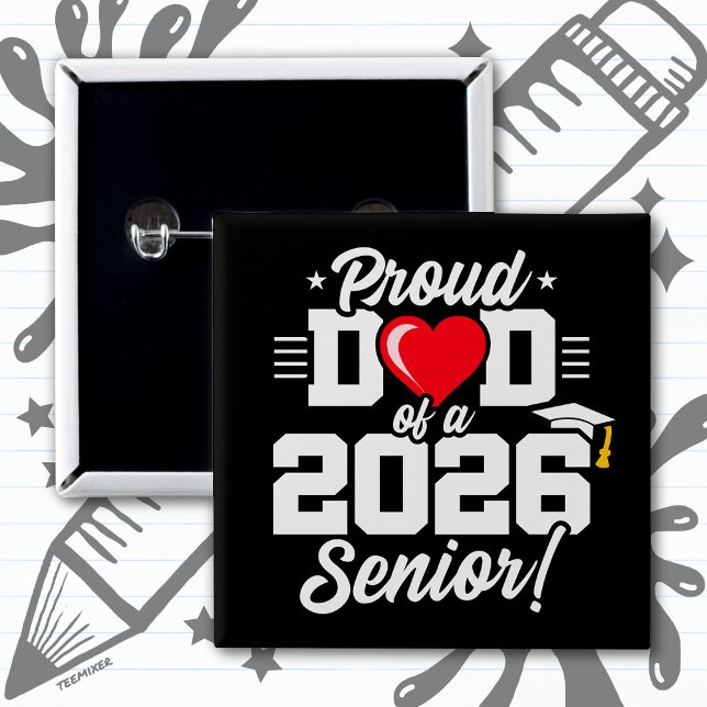 Proud Dad of a 2026 Senior Graduation Quote Button (Creator Uploaded)