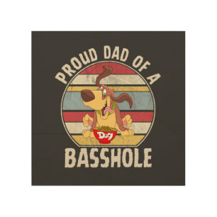 Proud Dad of a Basshole Basset Hound Wood Wall Art