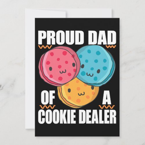 Proud Dad of a Cookie Dealer for Girls Scout Lover Invitation