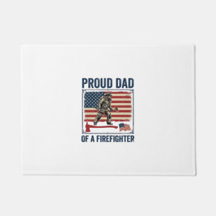 Proud Dad of a Firefighter Vintage Flag Vector_1 Doormat