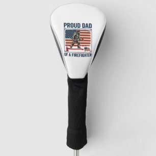 Proud Dad of a Firefighter Vintage Flag Vector_1 Golf Head Cover