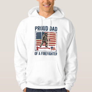 Proud Dad of a Firefighter Vintage Flag Vector_1 Hoodie
