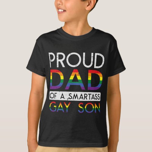Proud Dad Of A Gay Son Pride Straight Ally LGBTQ M T_Shirt