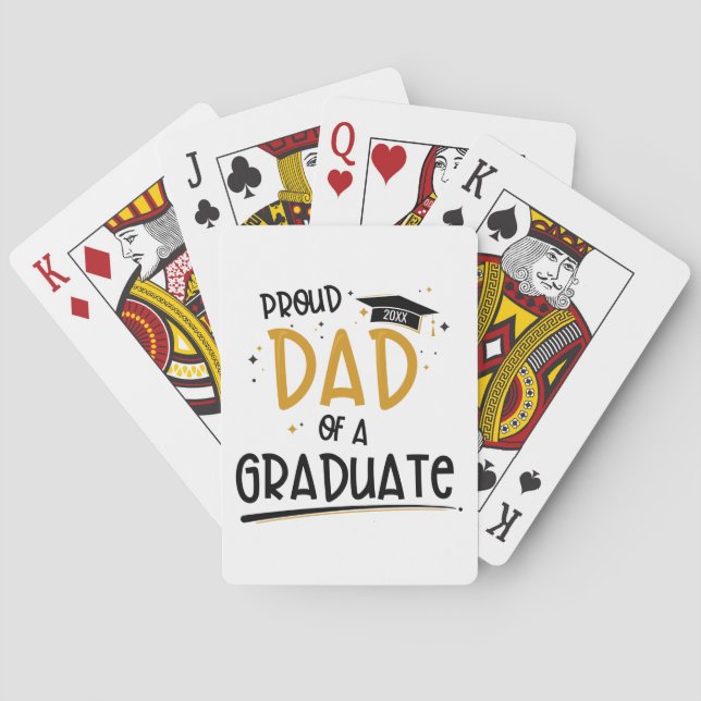 Proud Dad of a Graduate Poker Cards (Back)