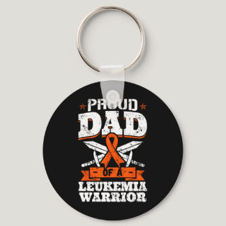 Proud Dad Of A Leukemia Warrior Daddy Awareness Bl Keychain