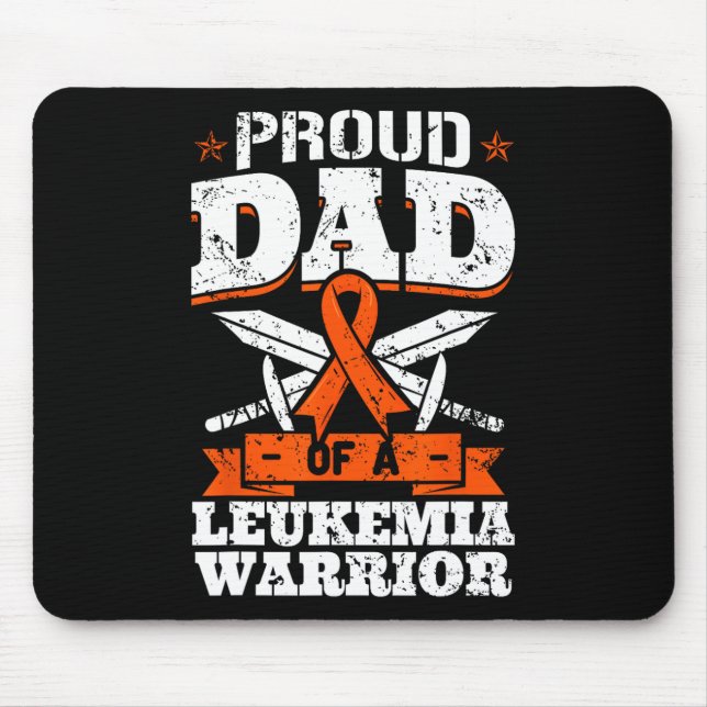 Proud Dad Of A Leukemia Warrior Daddy Awareness Bl Mouse Pad (Front)