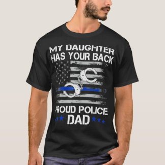 Proud Dad of a Police Officer design Thin Blue Li T-Shirt