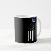 Proud Dad of a Police Officer Distressed Flag Coffee Mug (Front Right)