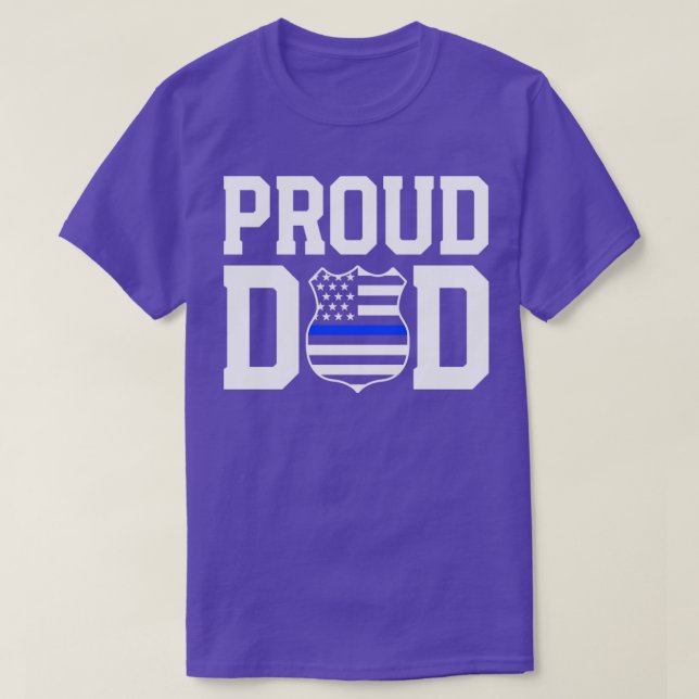 Proud Dad Of A Police Officer Shirt Father Thin Bl (Design Front)