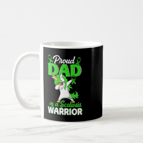 Proud Dad Of A Scoliosis Warrior Green Ribbon Gran Coffee Mug