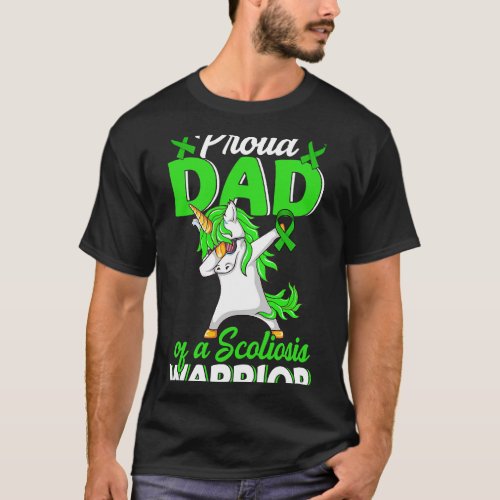 Proud Dad Of A Scoliosis Warrior Green Ribbon Gran T_Shirt