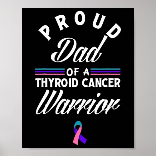 Proud Dad Of A Thyroid Cancer Warrior Thyroid Canc Poster