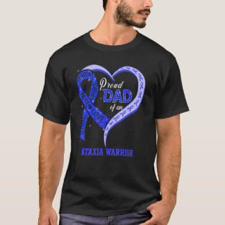 Proud Dad Of An Ataxia Warrior Blue Ribbon Matchin T-Shirt