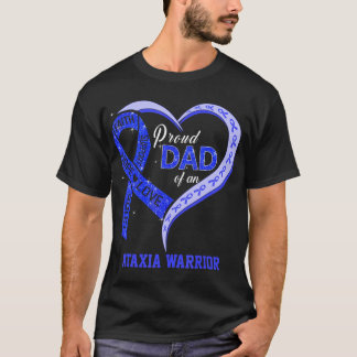 Proud Dad Of An Ataxia Warrior Blue Ribbon Matchin T-Shirt