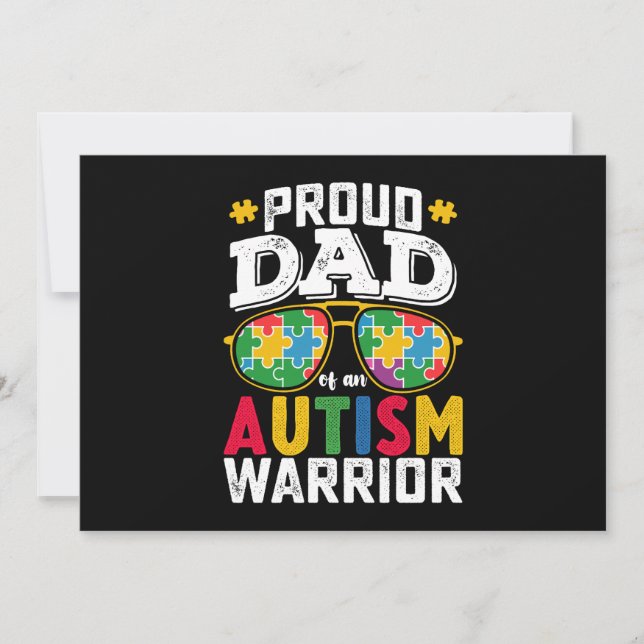 Proud Dad Of An Autism Warrior Family Invitation (Front)