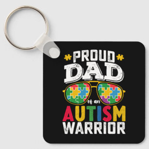 Proud Dad Of An Autism Warrior Family Keychain