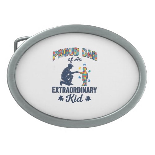 Proud Dad of an Extraordinary Kid Autism Vector De Belt Buckle