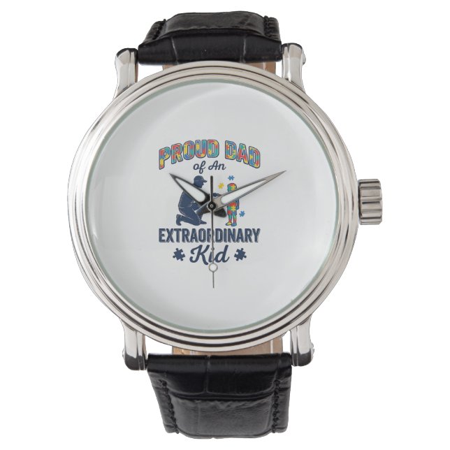 Proud Dad of an Extraordinary Kid Autism Vector De Watch (Front)