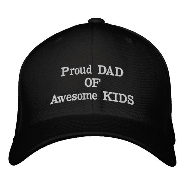Proud Dad of Awesome Kids Embroidered Baseball Cap (Front)