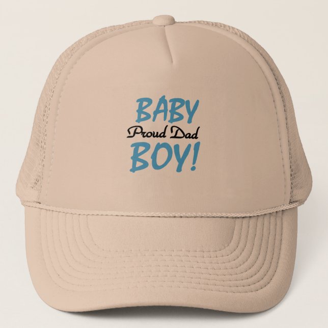 Proud Dad of Baby Boy Tshirts and Gifts Trucker Hat (Front)