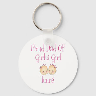 Proud Dad of Girl Twins Keychain