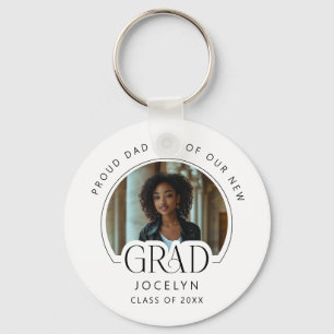 Proud Dad of our Grad Photo Keepsake Keychain