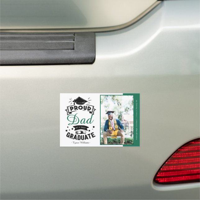 Proud Dad of the Graduate | Graduation Photo Car Magnet (In Situ)
