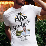 Proud Dad of the graduate photo name T-Shirt<br><div class="desc">Celebrate your son's or daughter's graduation with this modern t-shirt featuring a "Proud DAD of the Graduate" caption in black contemporary fonts decorated with a grad cap with a golden tassel. Easily customize this t-shirt with a picture of the graduate, the graduation year, and the school's name by editing the...</div>
