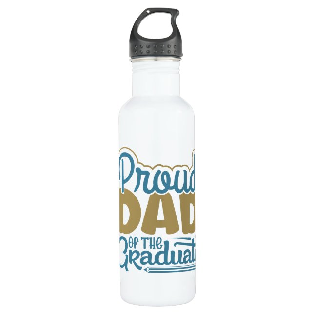 Proud Dad of the Graduate Stainless Steel Water Bottle (Front)