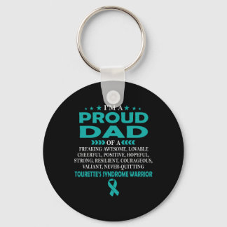 Proud Dad Of Tourette's Syndrome Warrior T  Keychain