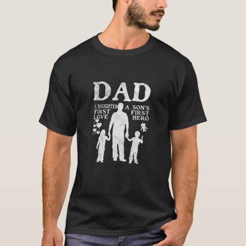 Proud Dad Of Twins Best Fathers Day Love Two Kids T_Shirt