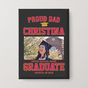 Proud dad parent of student of class of 2025 button