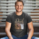 Proud Dad | Photo Graduation T-Shirt<br><div class="desc">Modern proud Dad of our graduate tshirt,  featuring a photo of your grad,  and template text that reads 'PROUD DAD OF OUR GRADUATE,  THEIR NAME AND CLASS OF 20XX'.  Font styles,  size and color can be changed by clicking on the customize further link after personalizing.</div>