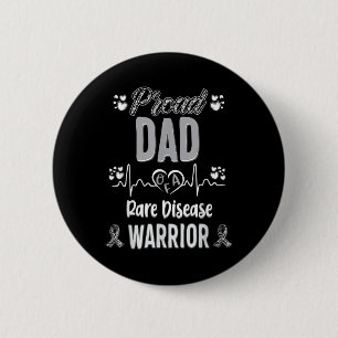 Proud Dad Rare Disease Warrior Awareness Ribbon Ze Button