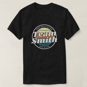Proud Dad Retro Team Last Name Class 20XX Grad T-Shirt