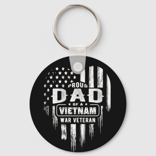Proud Dad Vietnam Vet Son Veterans Day Keychain