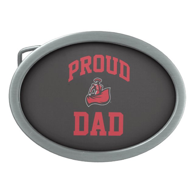 Proud Dad with Matador on Black Oval Belt Buckle (Front)