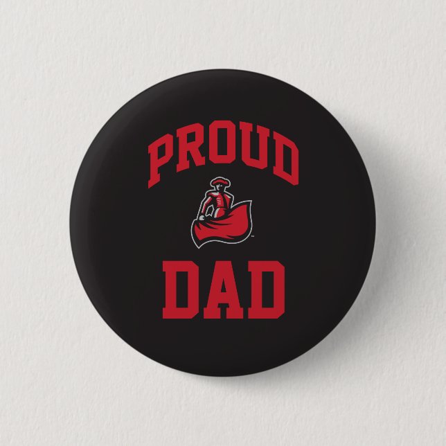 Proud Dad with Matador on Black Pinback Button (Front)