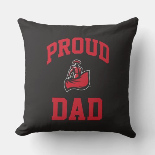 Proud Dad with Matador on Black Throw Pillow