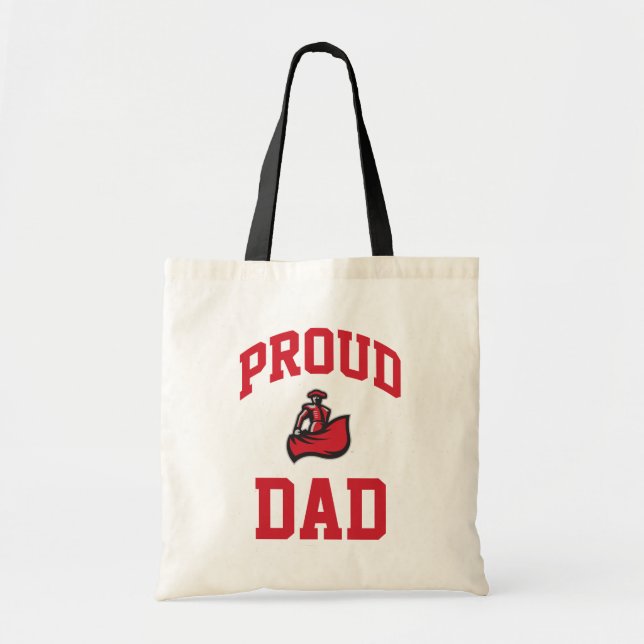 Proud Dad with Matador on Black Tote Bag (Front)