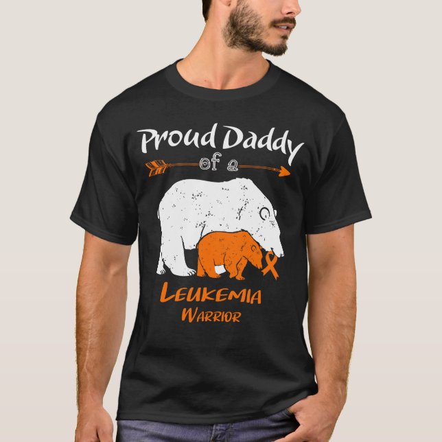 Proud Daddy Bear Leukemia Awareness T-Shirt (Front)