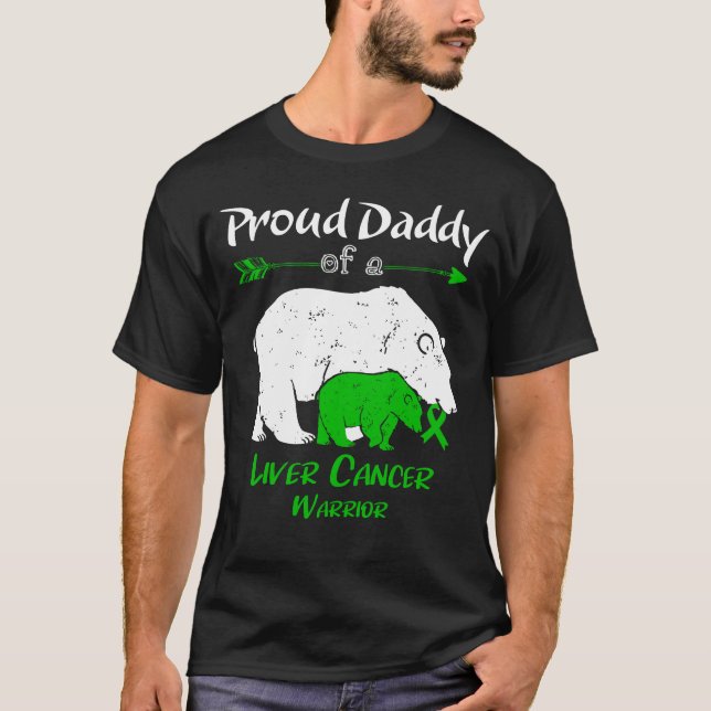 Proud Daddy Bear Liver Cancer Awareness T-Shirt (Front)