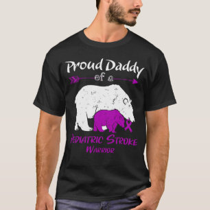 Proud Daddy Bear Pediatric Stroke Awareness T-Shirt
