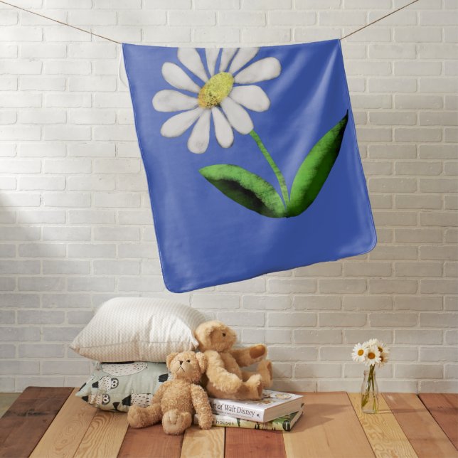 Proud daisy wheel baby blanket (In Situ)